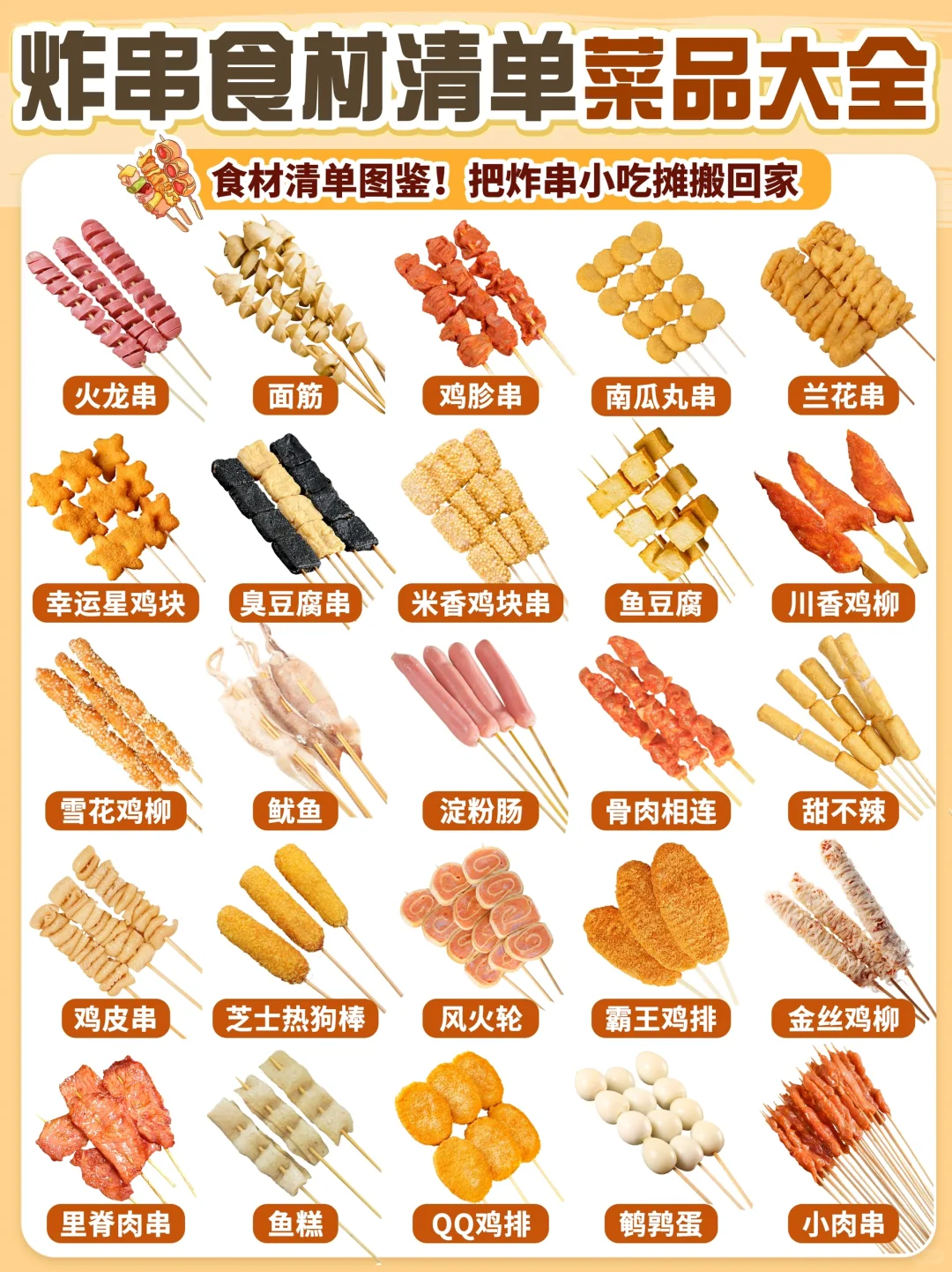 ?家庭式炸串食材清单|㊙️内附炸串蘸料配方