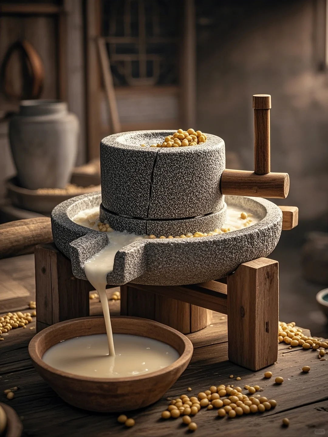 品味石磨豆浆，感受传统工艺与自然的结合。