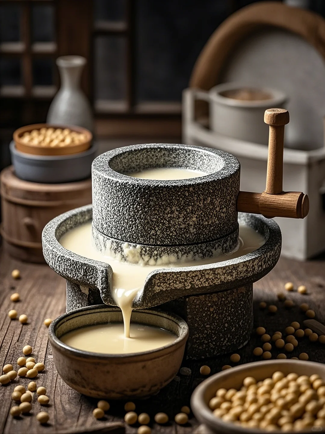 品味石磨豆浆，感受传统工艺与自然的结合。