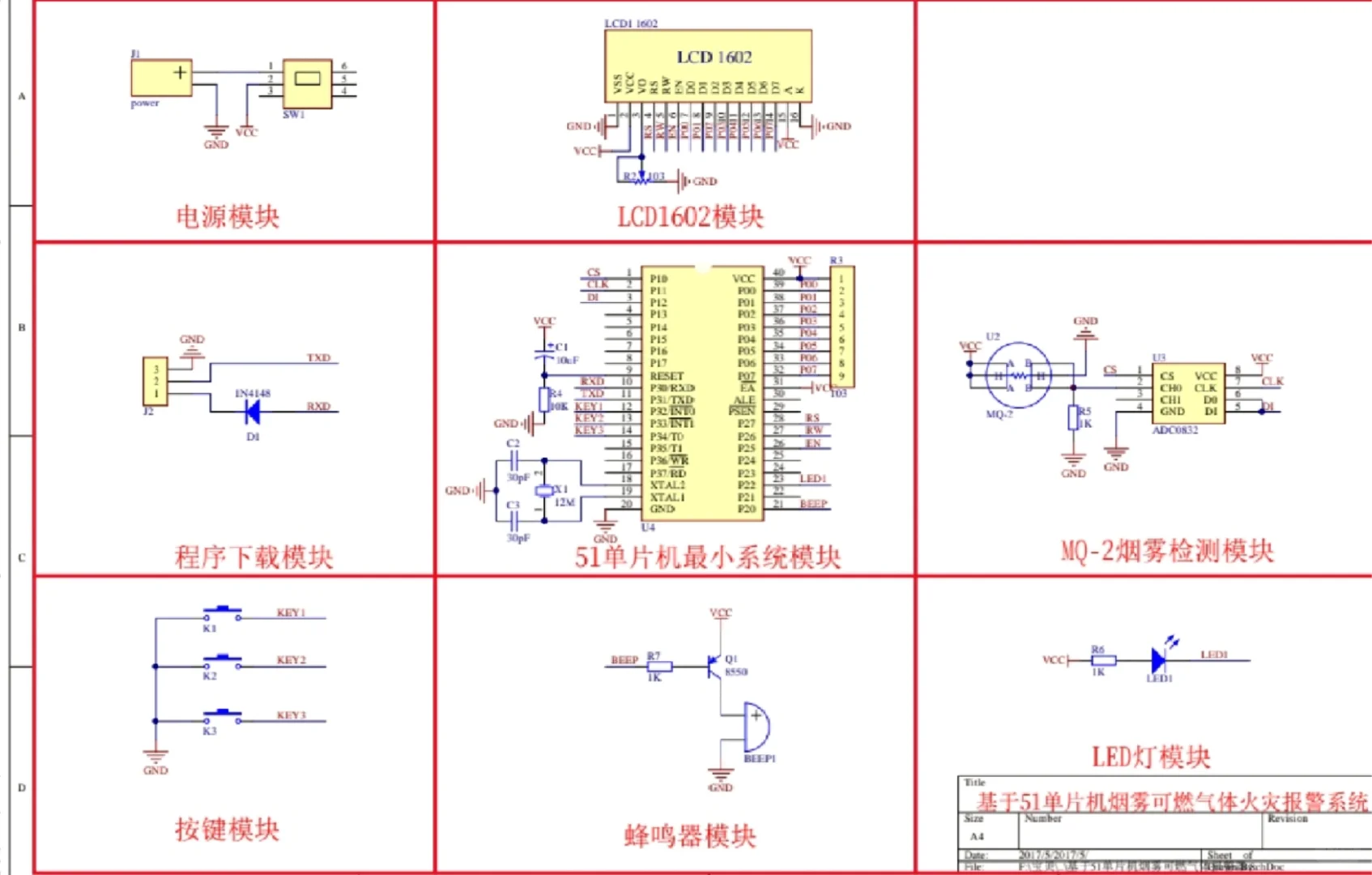 基于51单片机的火灾报警器设计