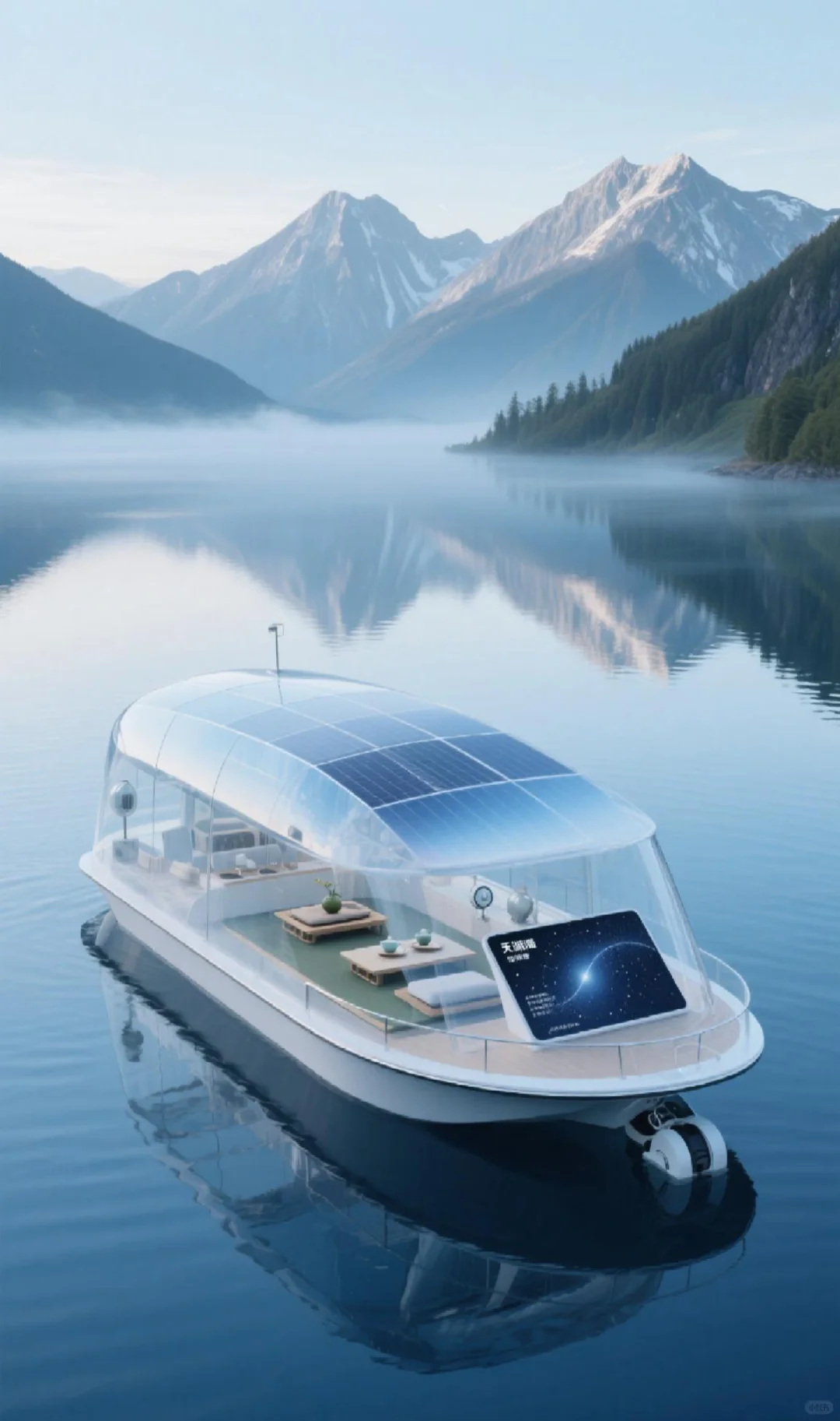 柔性曲面光伏+电动观光游船