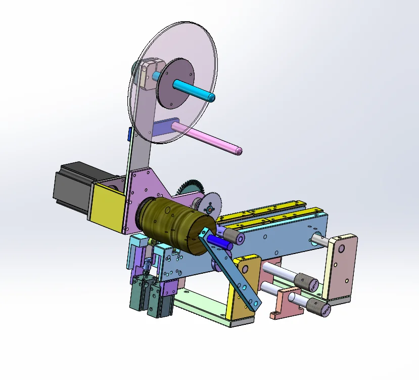 独立设计了一台自动贴标机