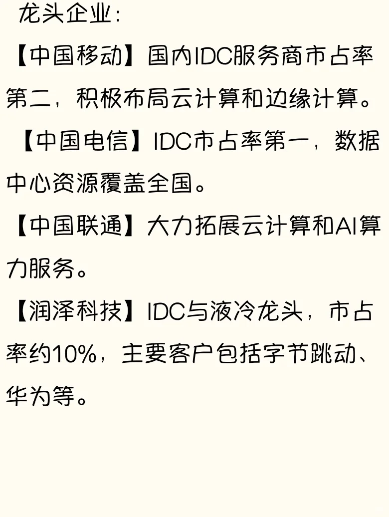 算力龙头企业（下）