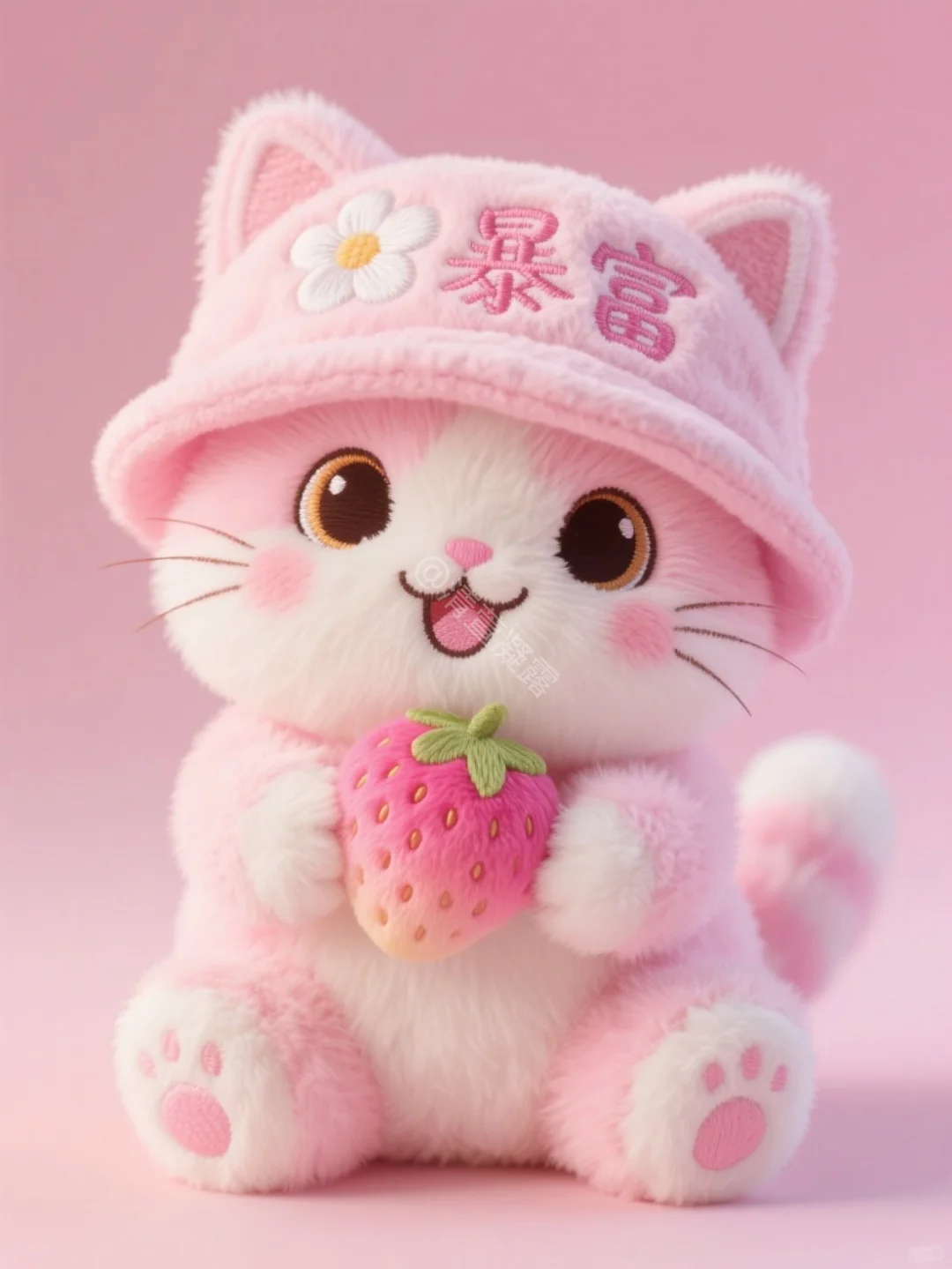 ?多款式可爱毛绒草莓猫咪，萌化了✨