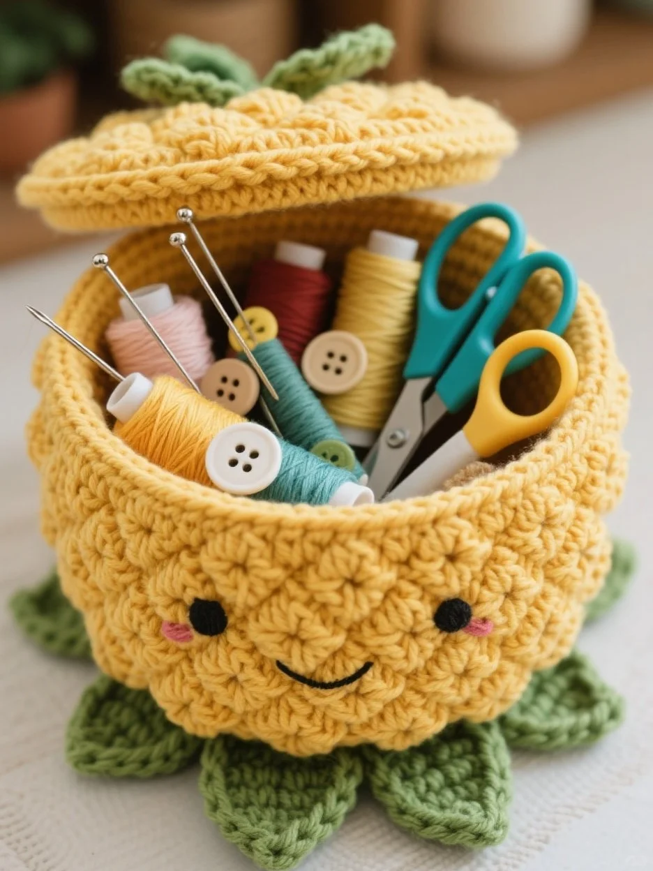 每天一个钩织设计~钩织水果收纳盒