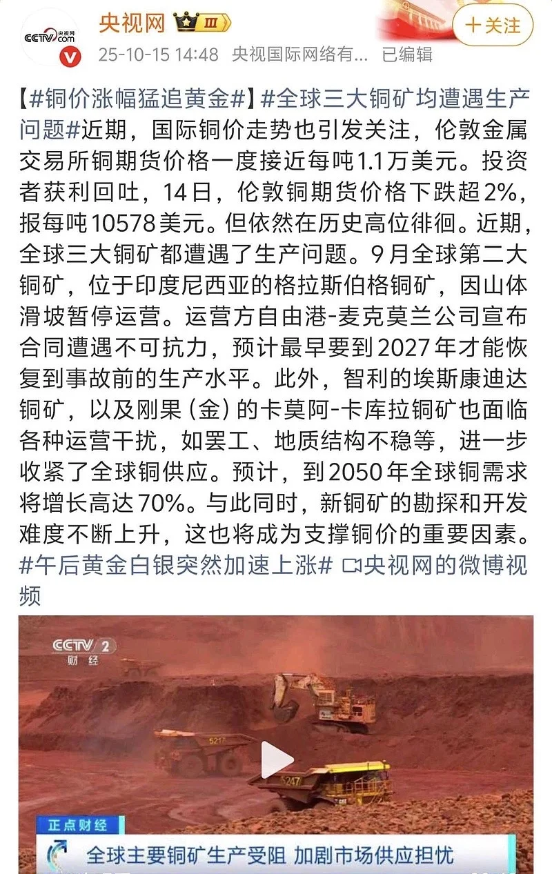 铜短缺是不争的事实