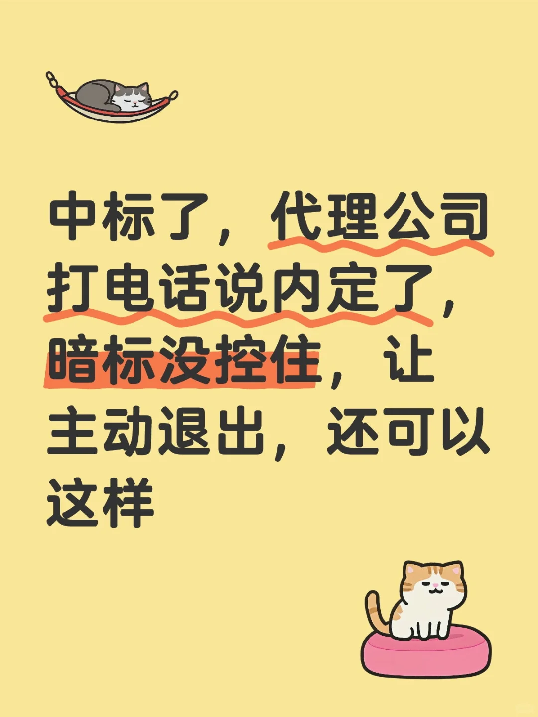中标了，代理公司打电话说内定了