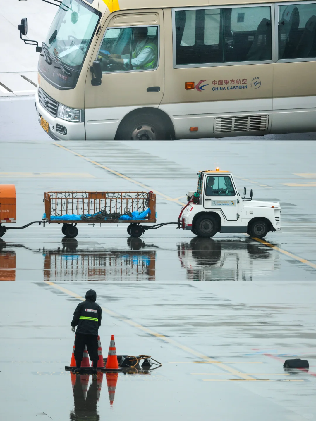 暴雨中的西安机场｜致敬机务和地勤人员