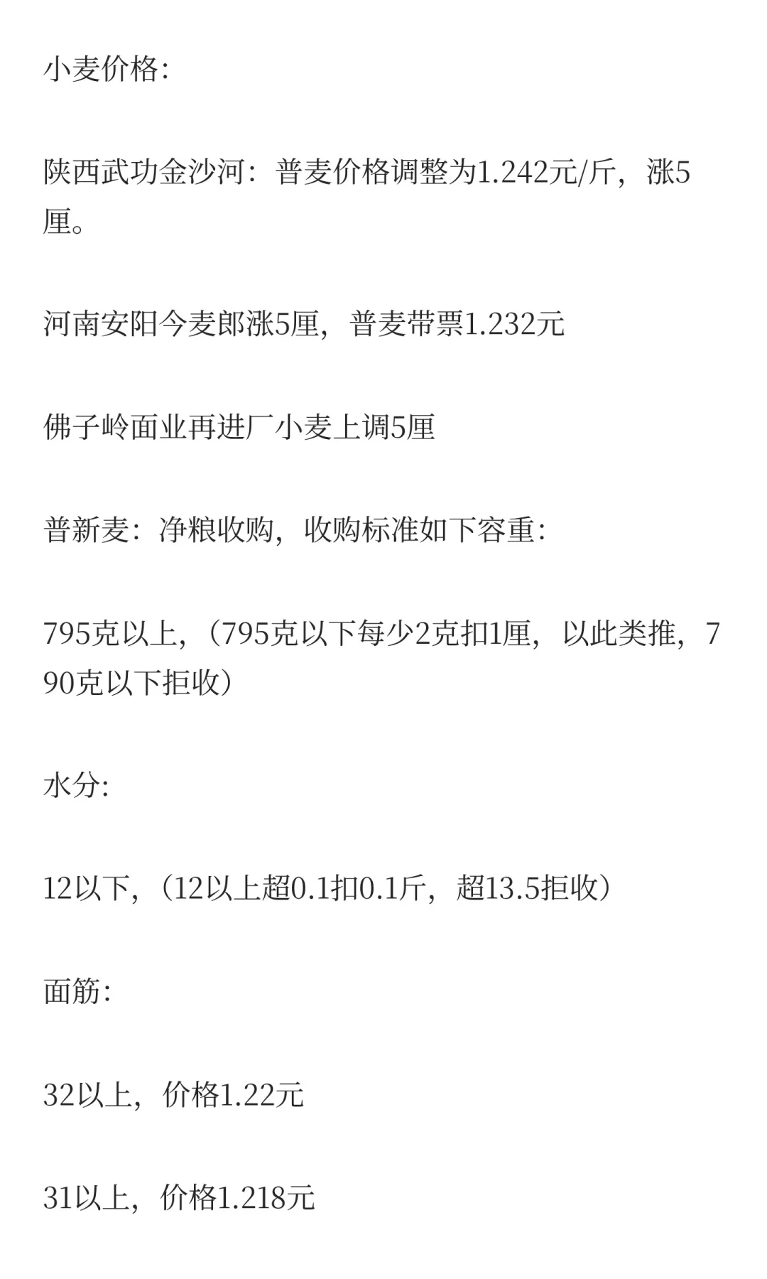 9月28日最新小麦玉米价格