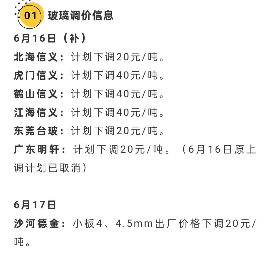 今日玻璃价格汇总