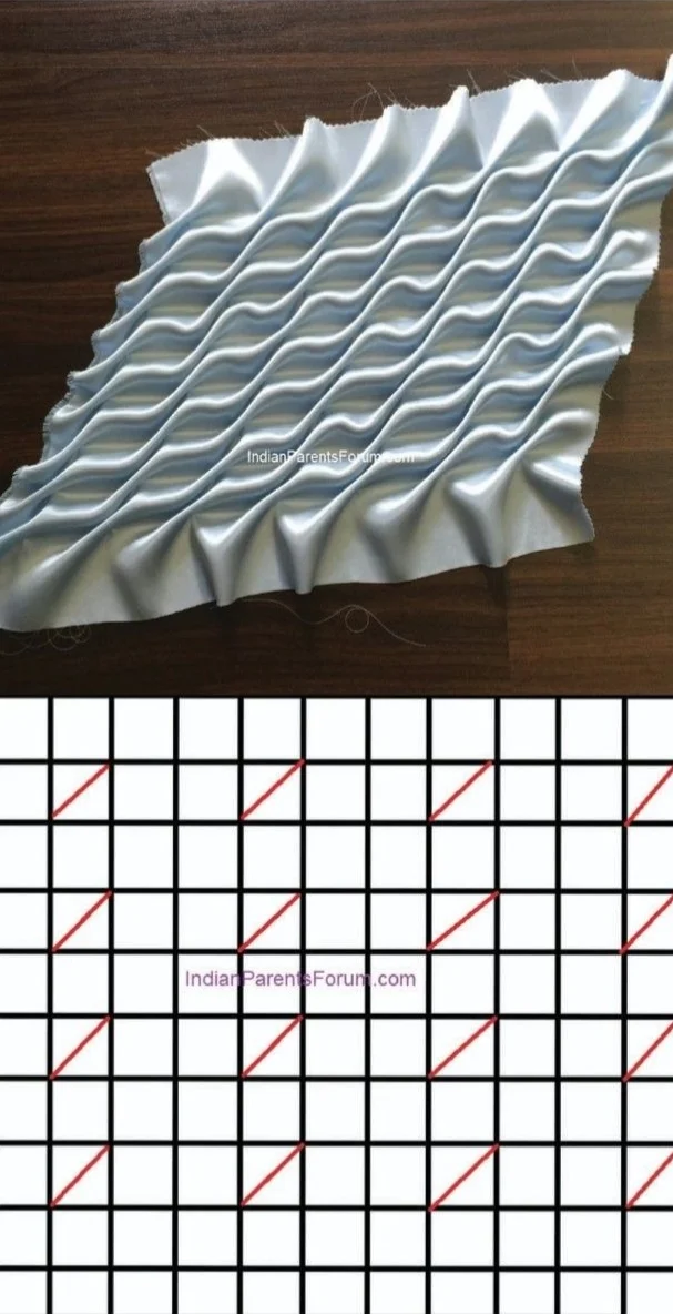 扒拉几个手工缝制褶皱的图纸