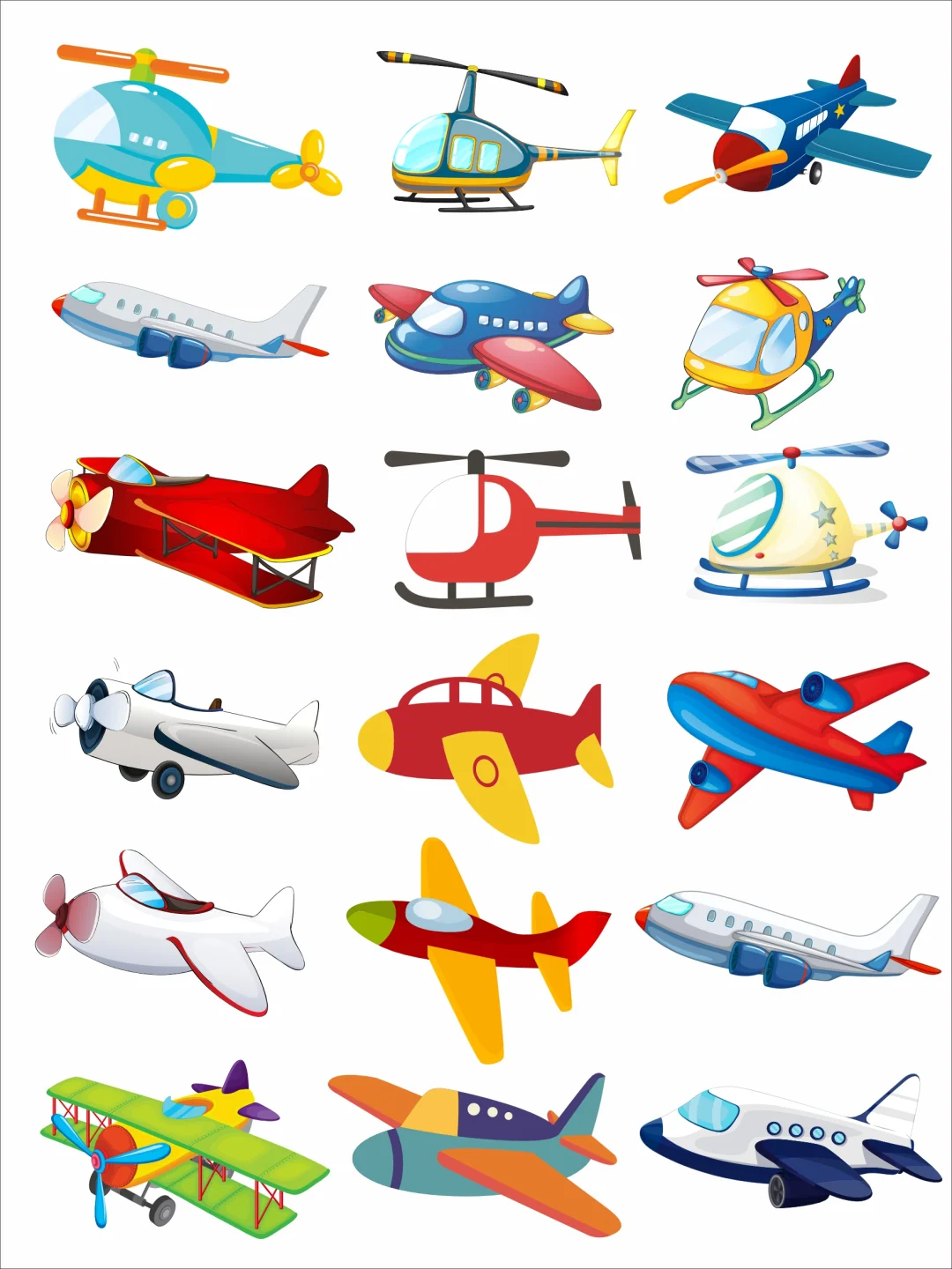 各种各样可爱的卡通小飞机 环创素材可打印