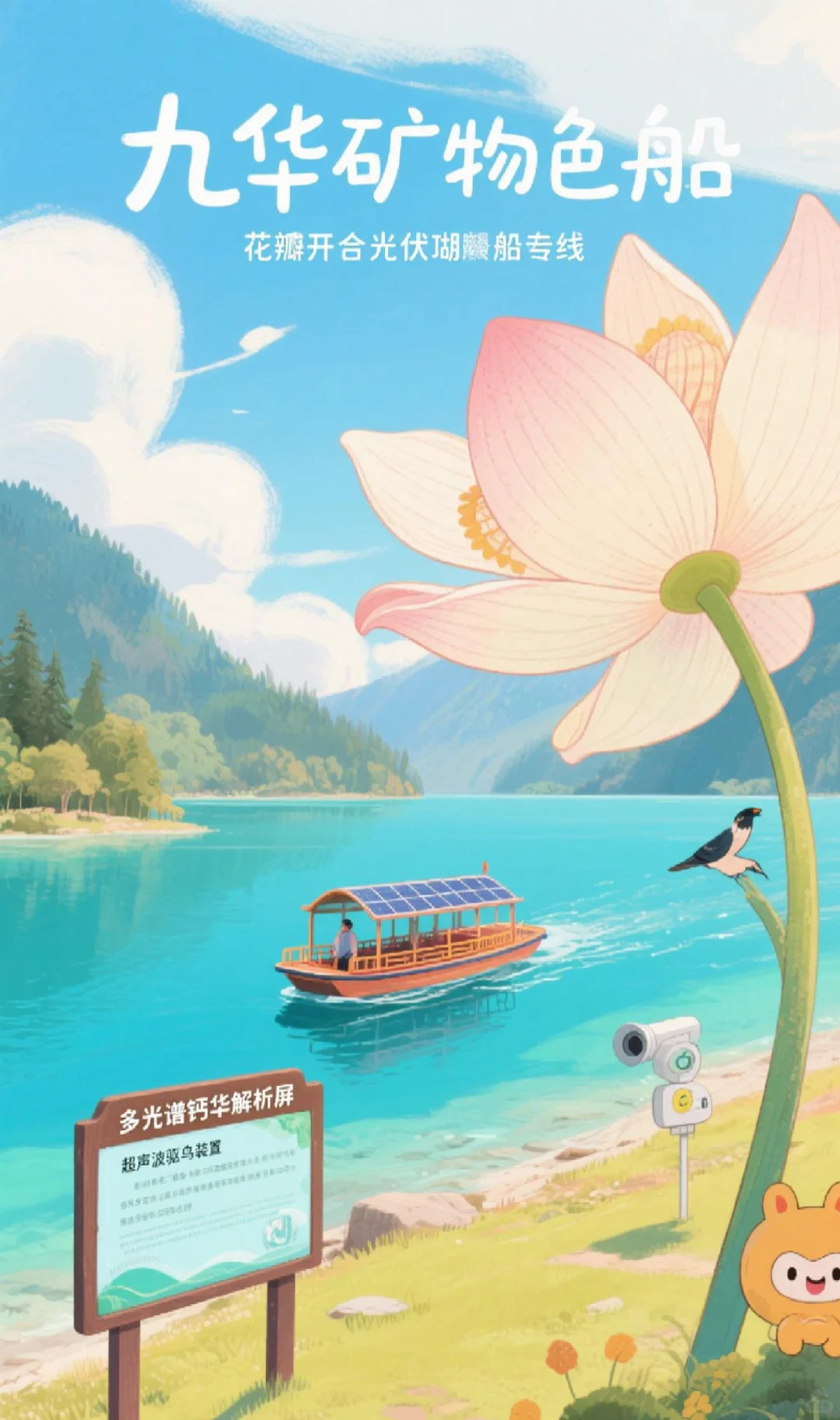 柔性曲面光伏+电动观光游船