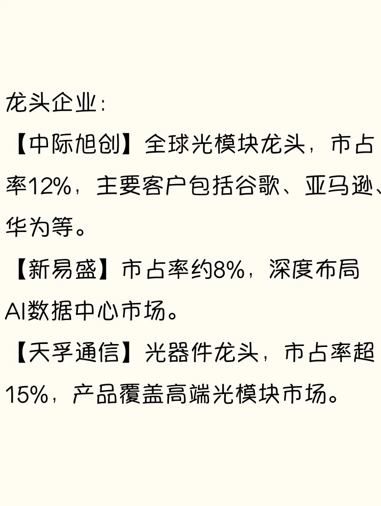 算力龙头企业（下）