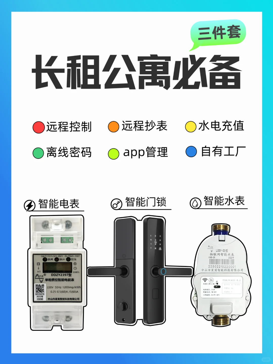 长租公寓三件套:智能门锁水电表,收租神器