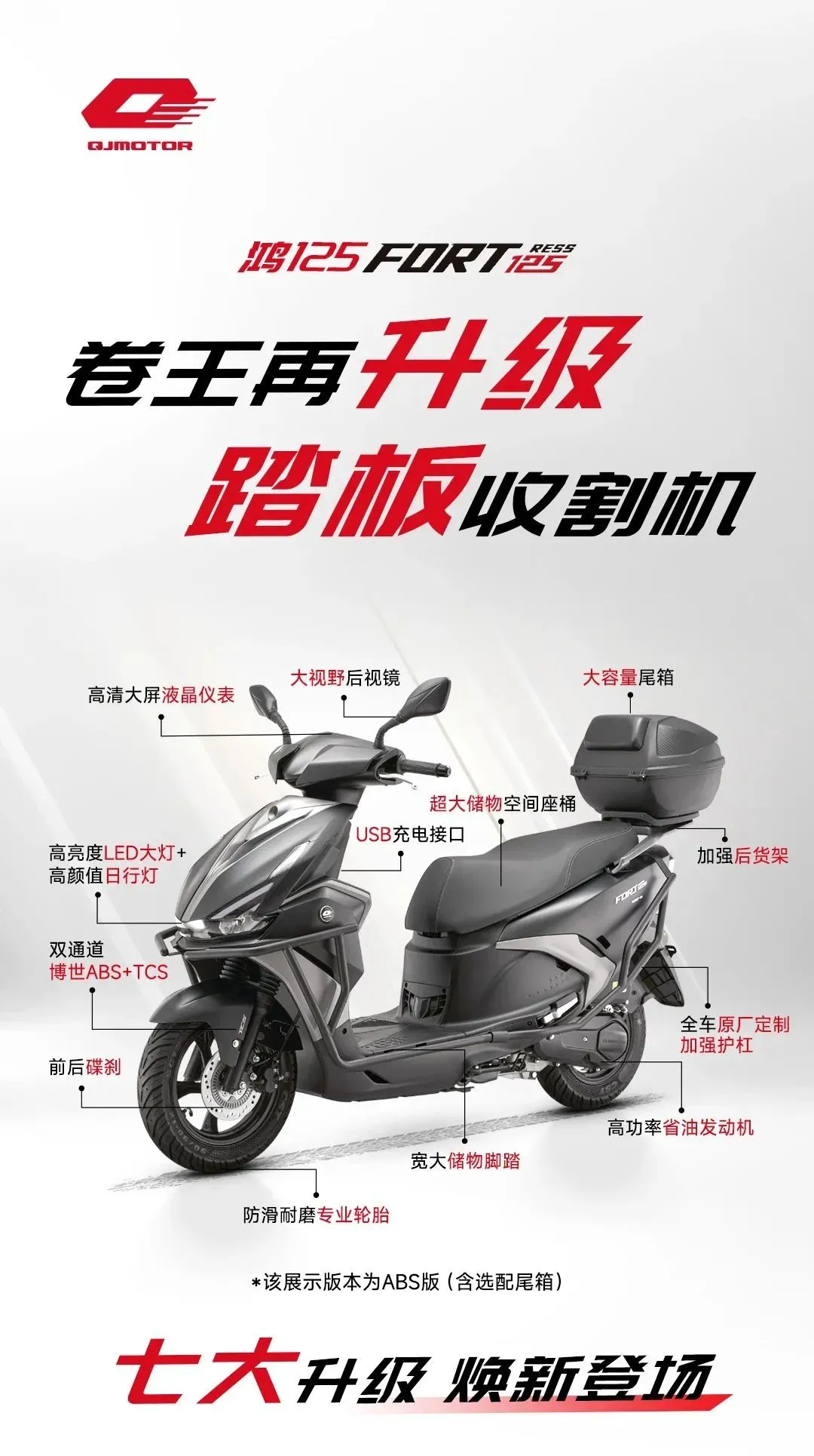 升级又降价，卷王之王鸿125ABS版8999元