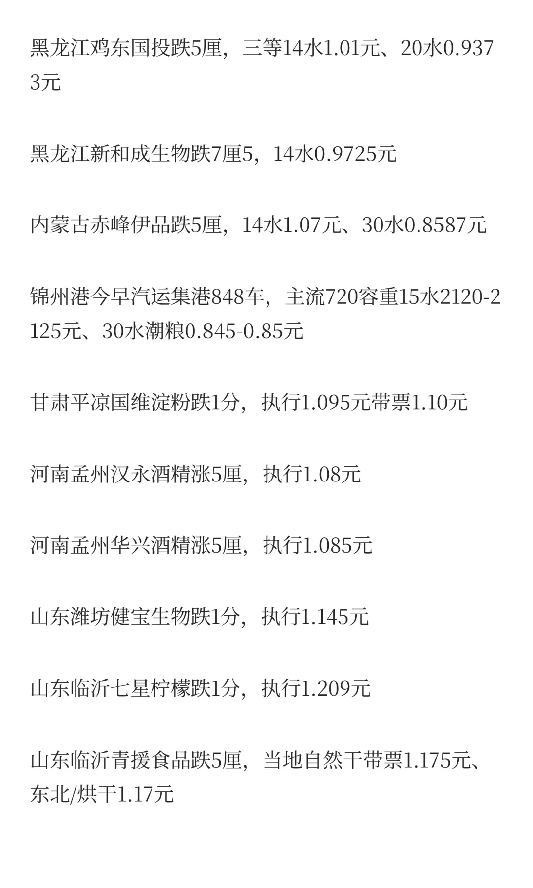 10月9日最新小麦玉米价格
