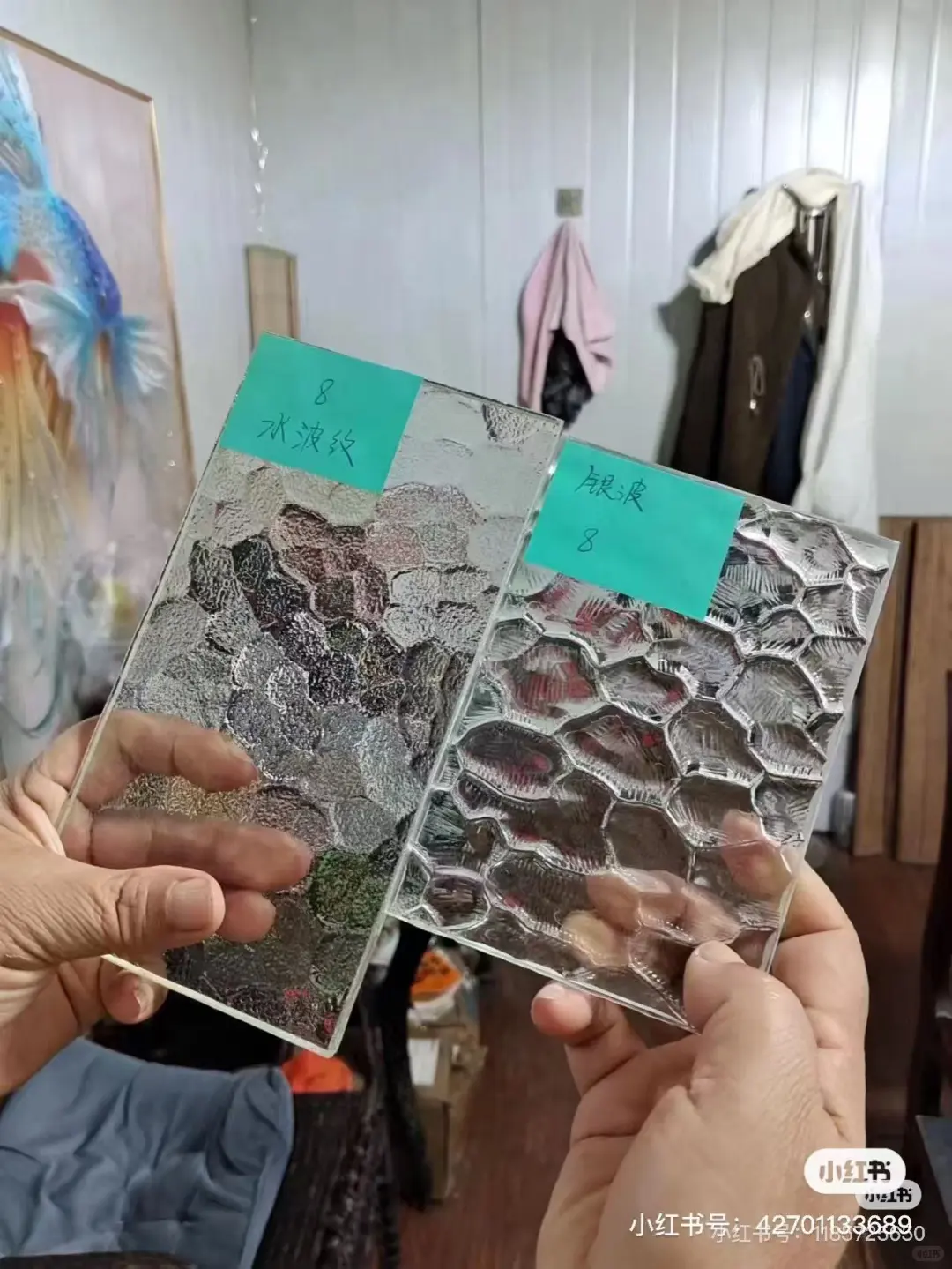 常州水波纹玻璃隔断平开门