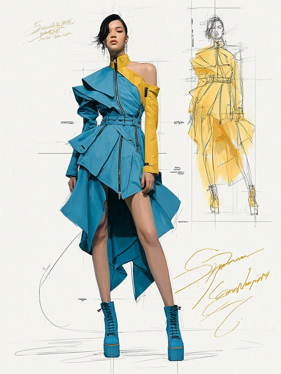 蓝黄撞色|未来拼色新主张