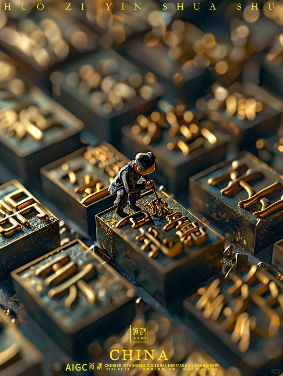 AI雕刻活字印刷