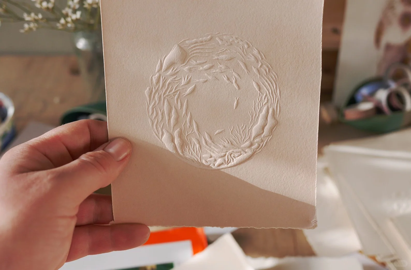 ?️‍?️ 无色压印凹凸版画太喜欢了！