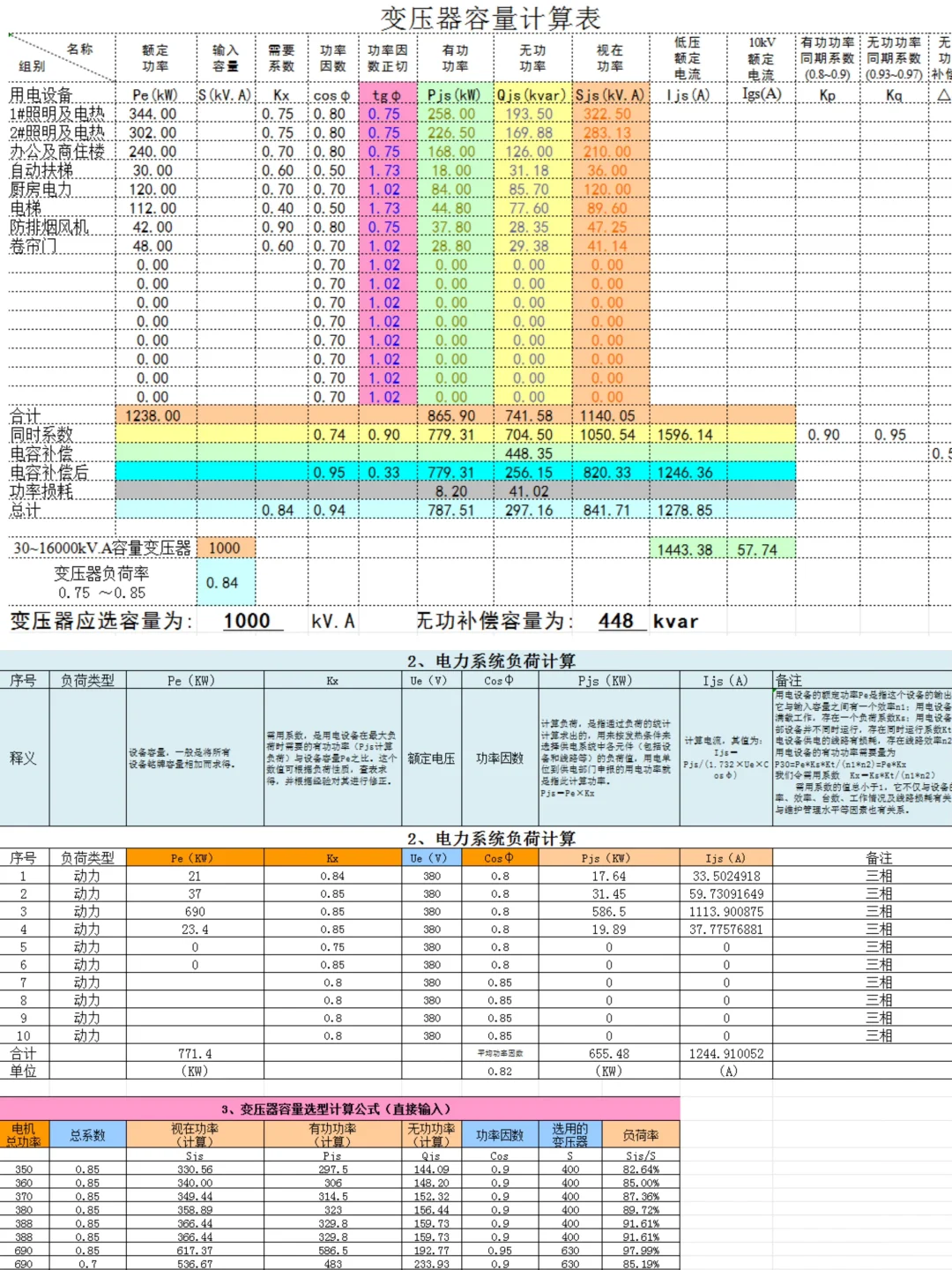 这才叫电气计算表，带公式可编辑太厉害了！