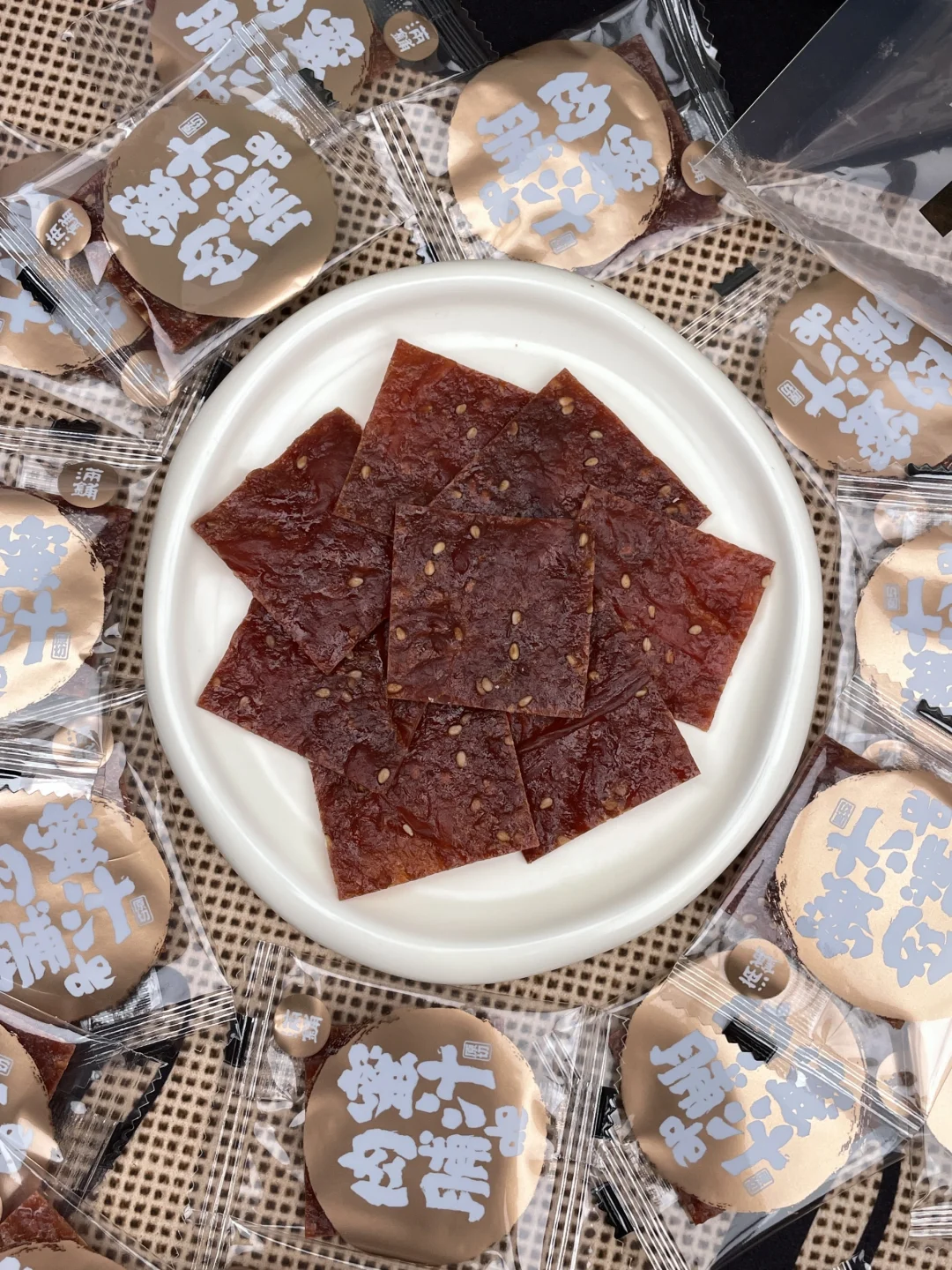 原创高清零食素材提供～蜜汁肉脯‼️