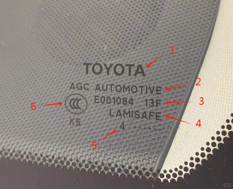 看懂汽车玻璃日期。