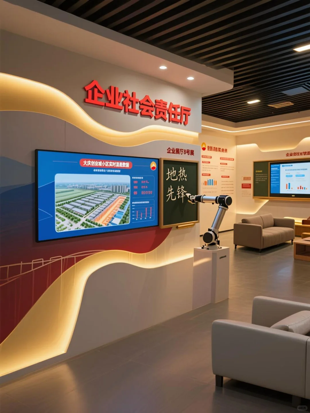 中石油地热开发展厅成为摸得到的地心熔岩！