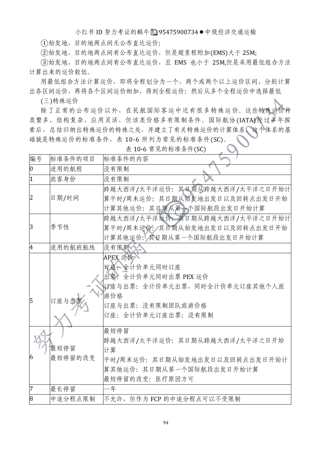 中级经济师交通运输第十章运输价格（一）