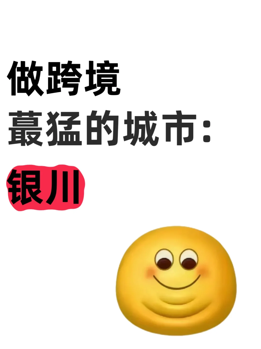 做跨境蕞猛的地方：银川