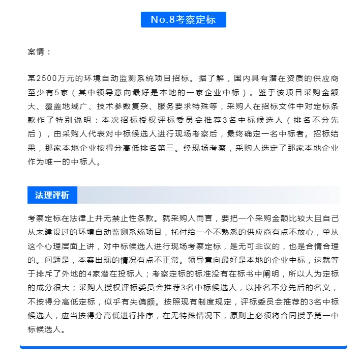 招投标的10种典型违规案例（付分析）