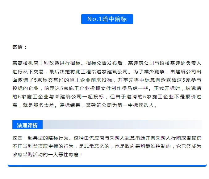 招投标的10种典型违规案例（付分析）