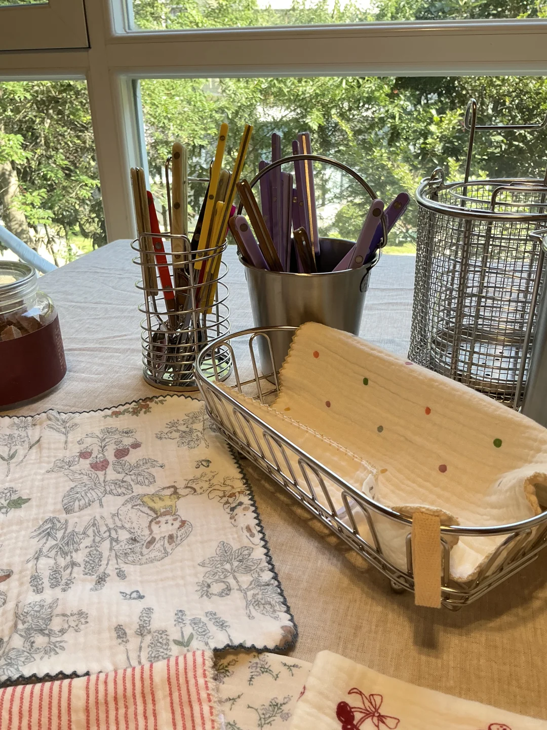 从6家店买了不锈钢沥水收纳篮? 筷叉勺用