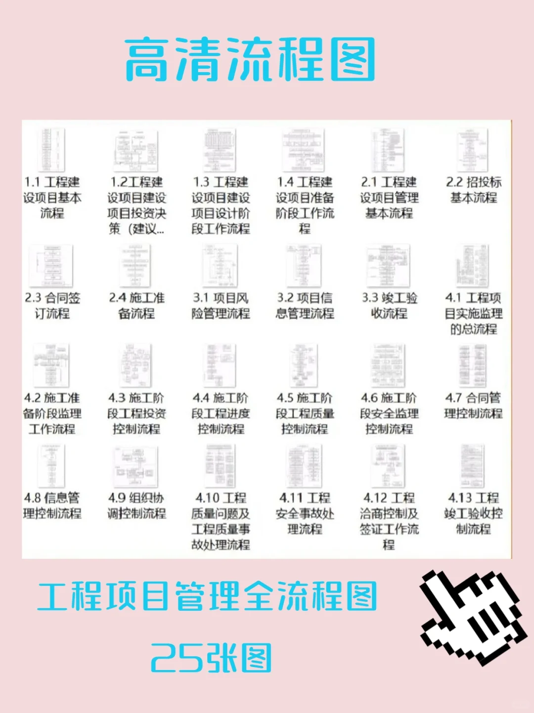 终于找全了这套工程项目管理流程图 太牛了