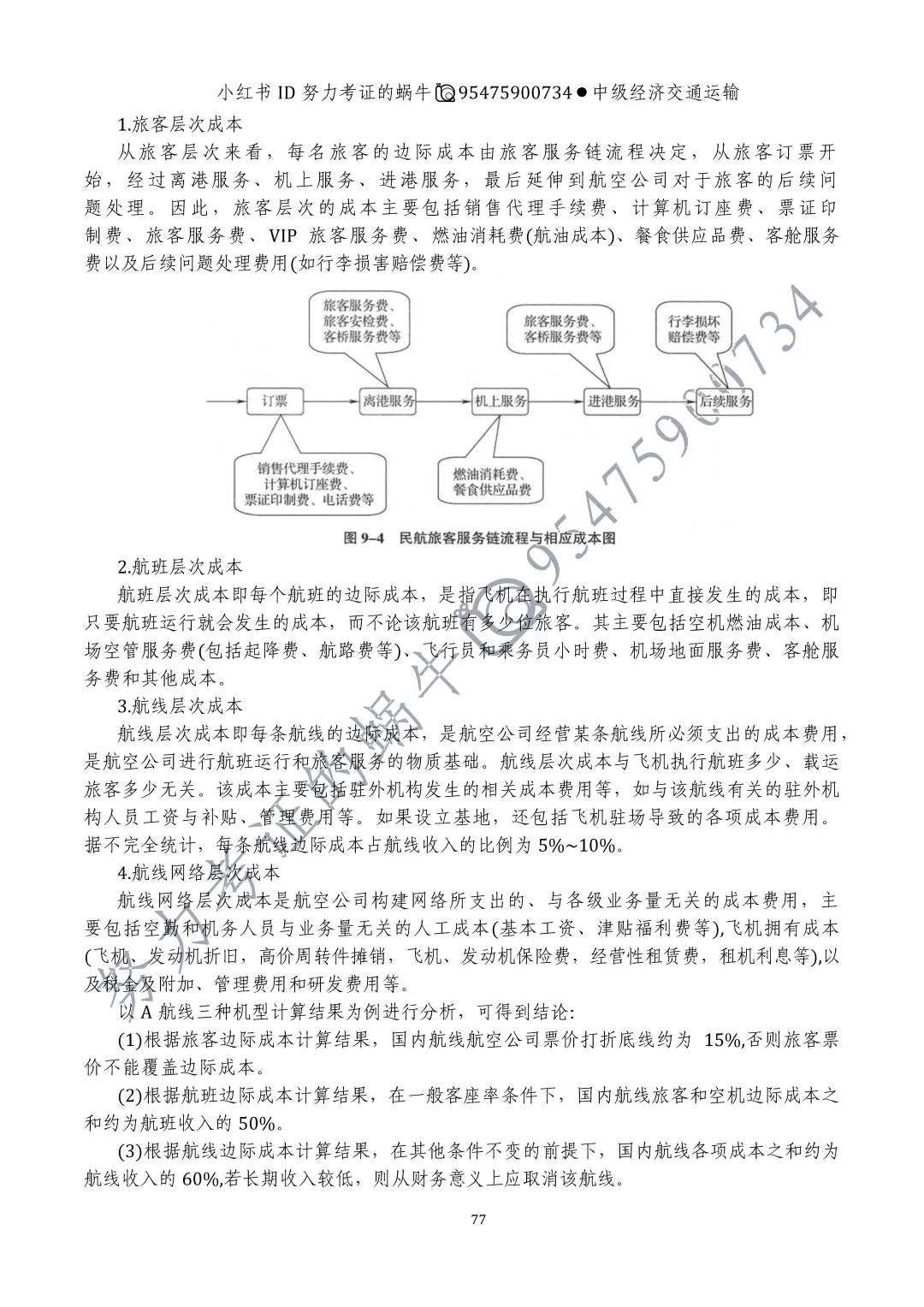 中级经济师交通运输专业第九章运输成本