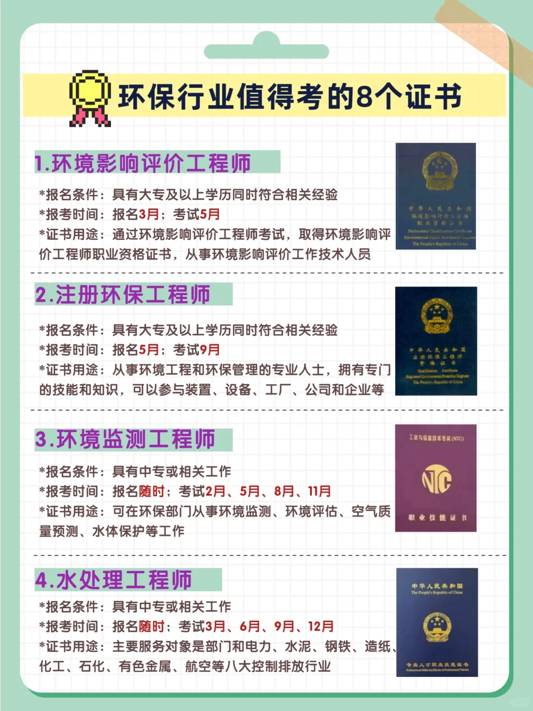 信息差‼️环保行业值得考的8个证书