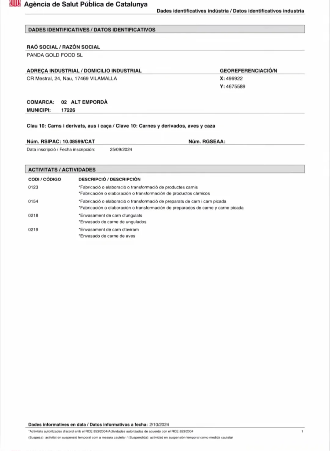 西班牙??金熊猫拿到欧盟认证证书