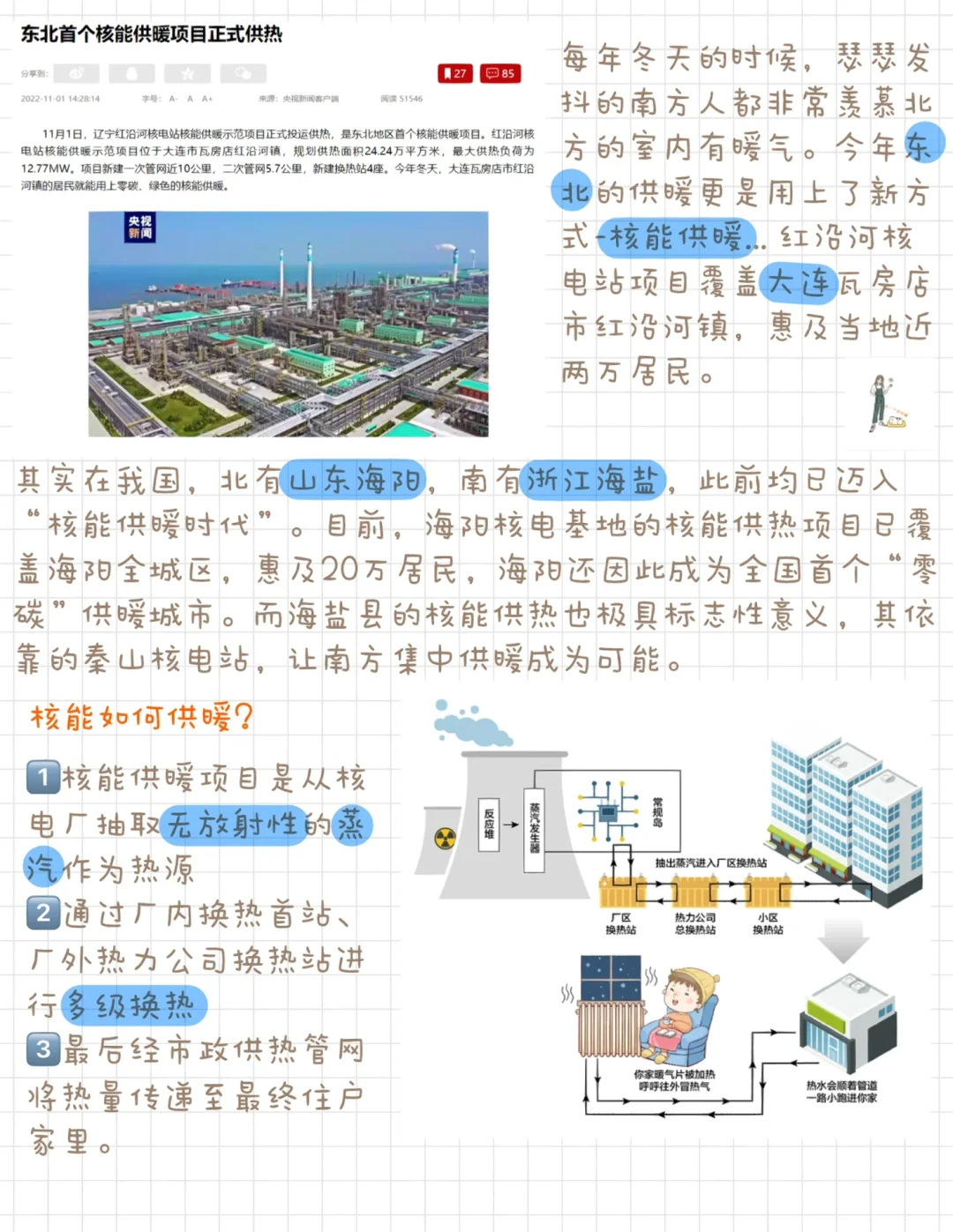 地理现象：东北首个核能供暖项目正式供热