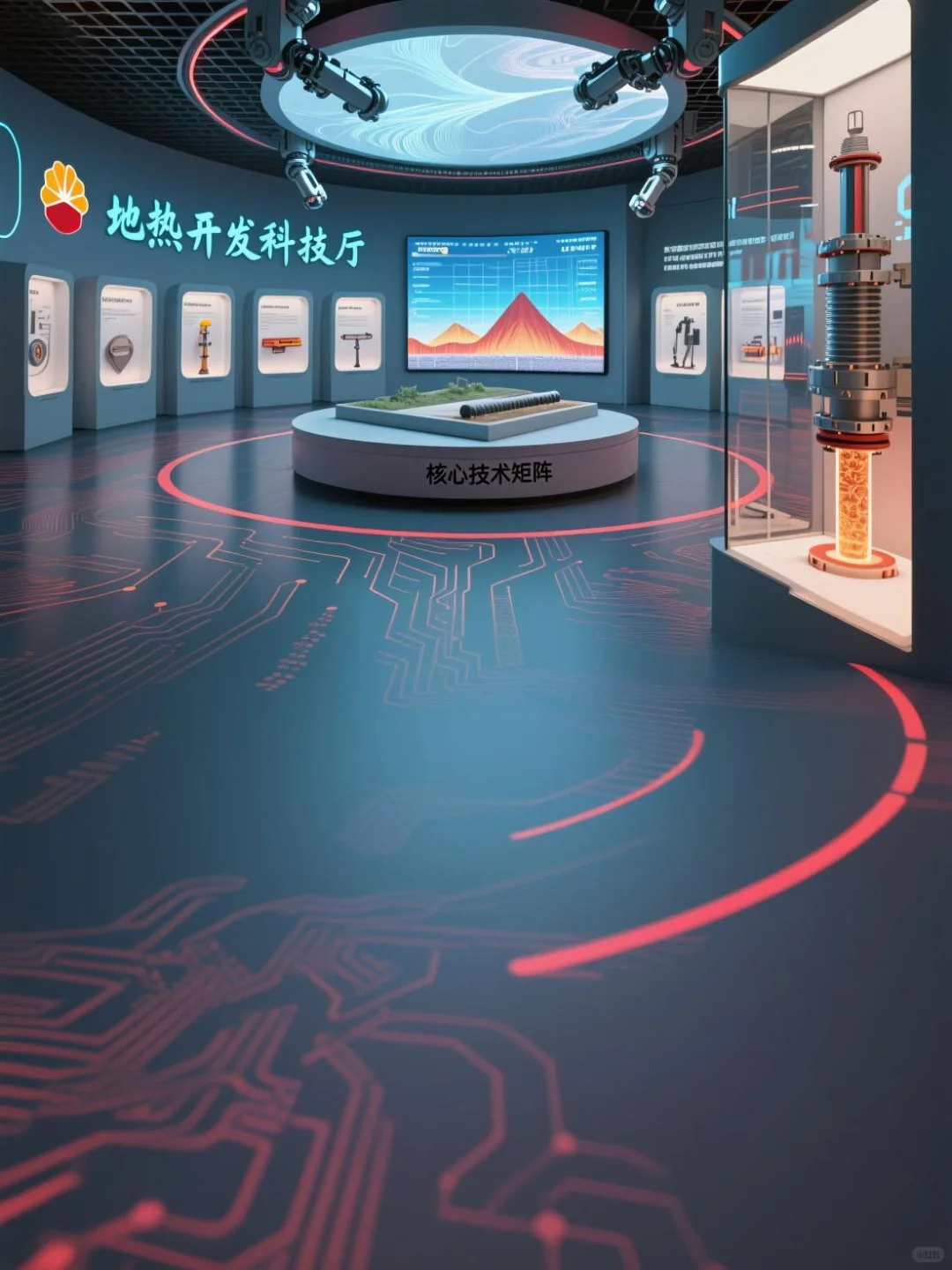 中石油地热开发展厅成为摸得到的地心熔岩！