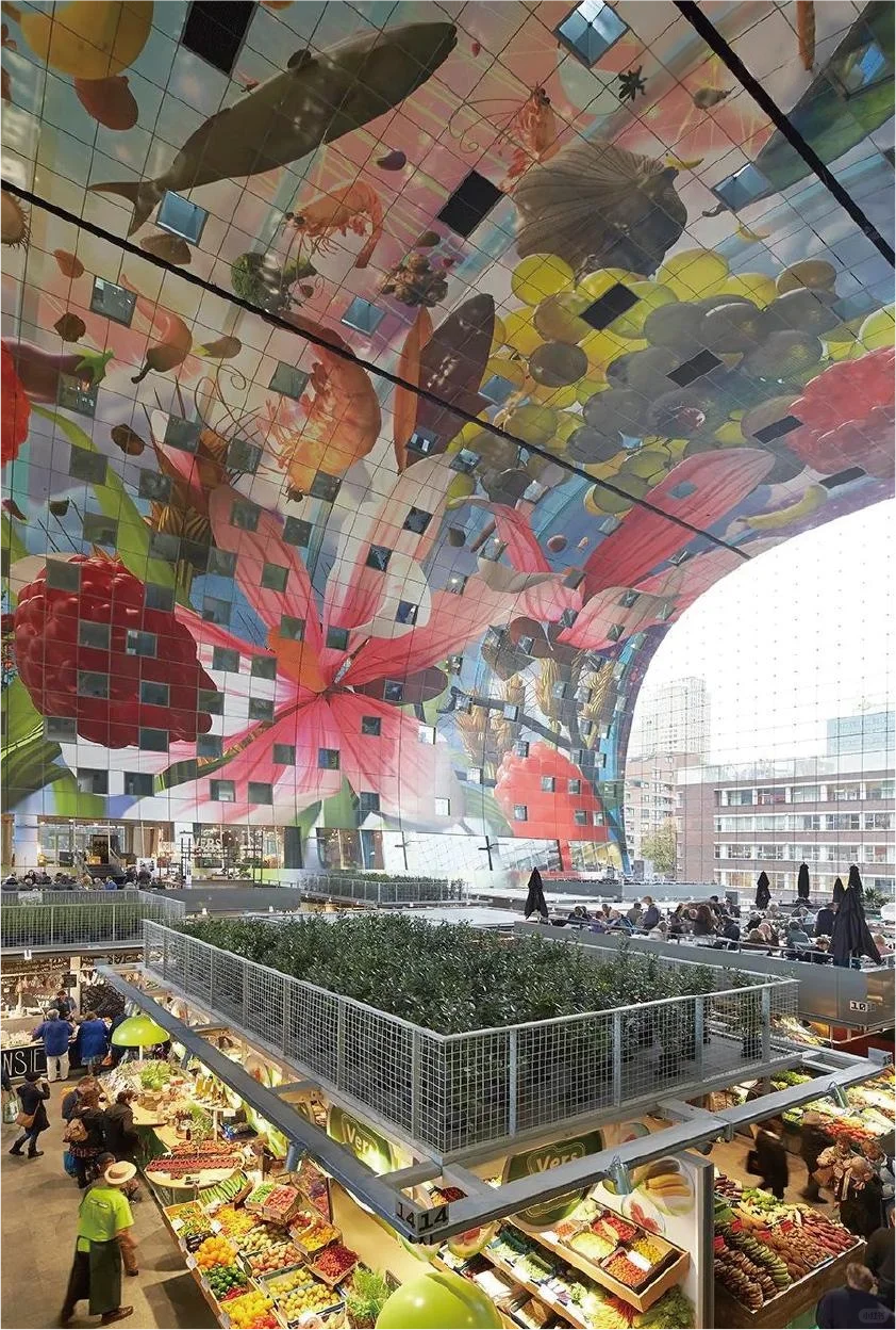 Markthal Rotterdam：垂直折叠的城市生活秀