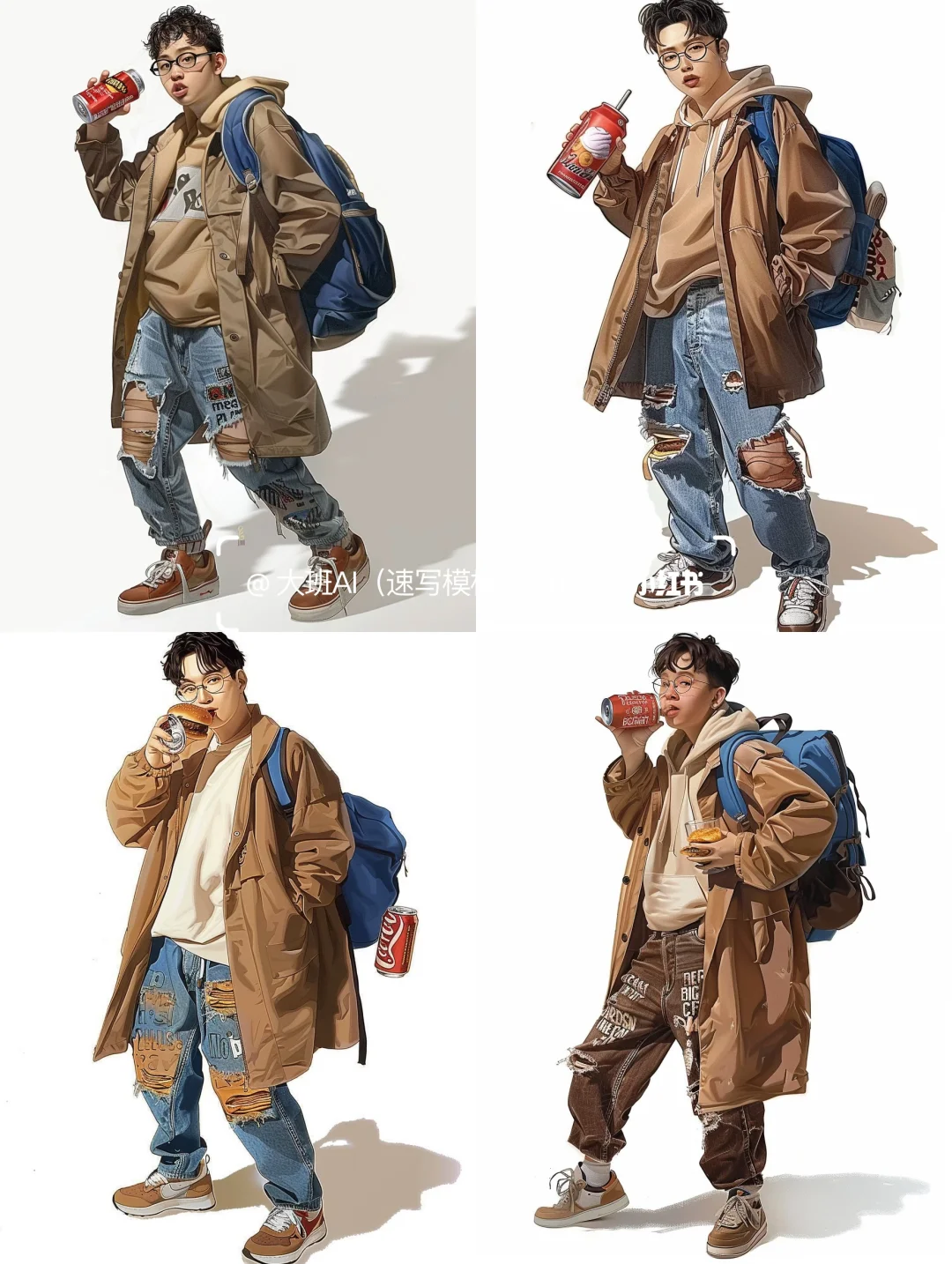 速写素材分享——喝可乐?