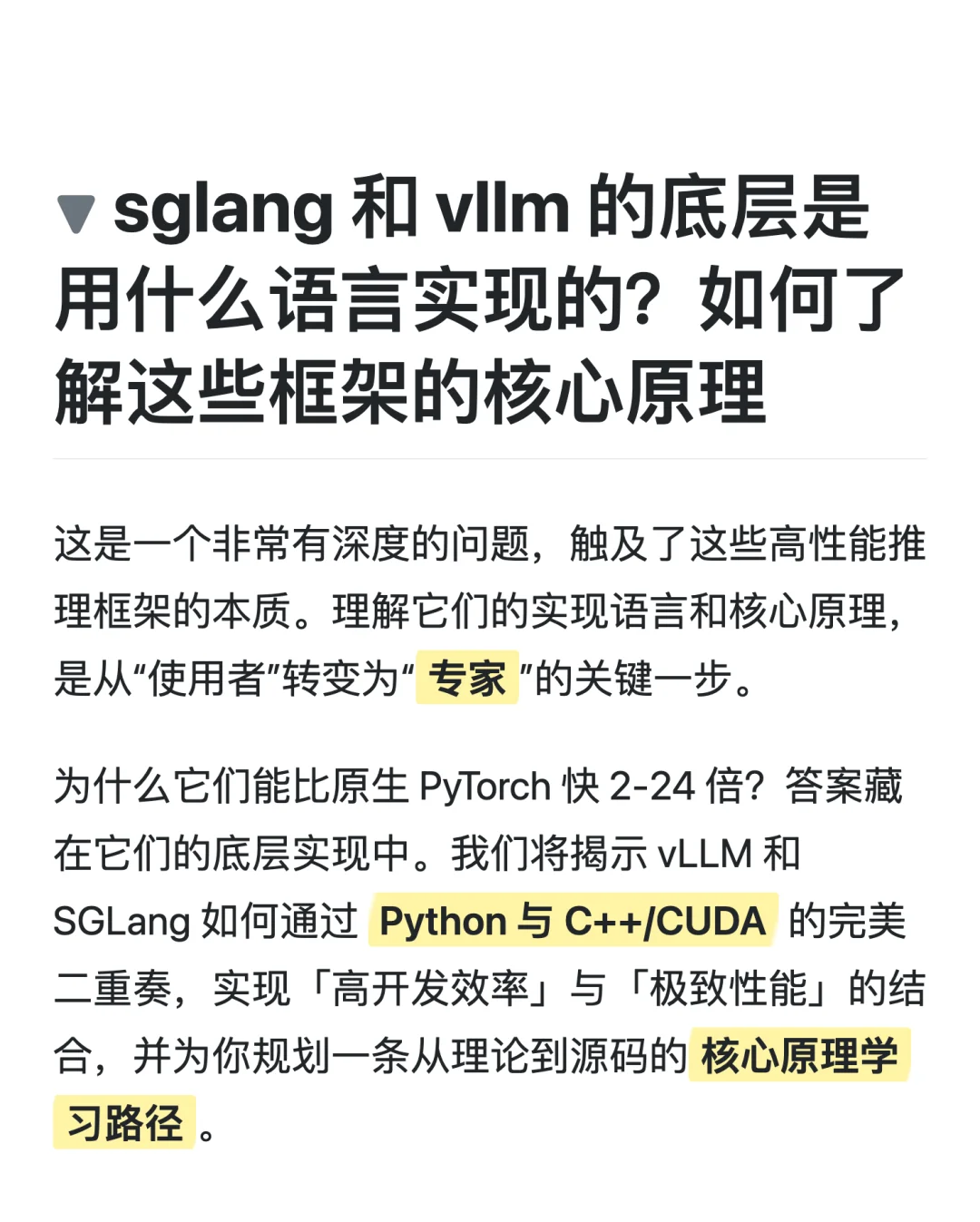 vLLM/SGLang底层原理：Pyth