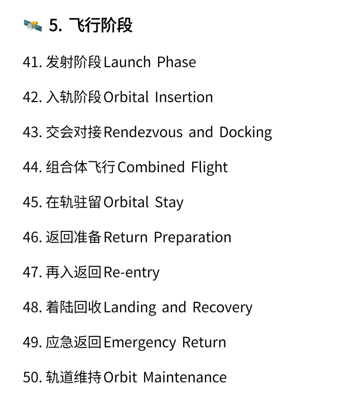 100 个神舟二十一号载人飞船相关单词或短语
