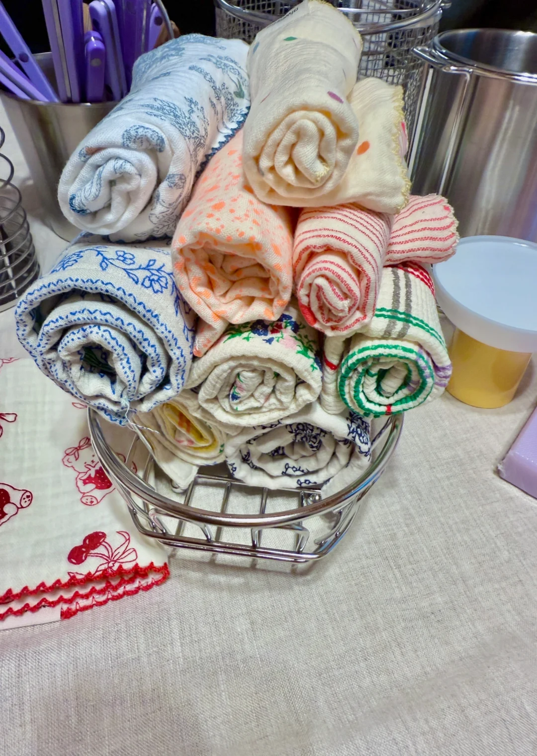 从6家店买了不锈钢沥水收纳篮? 筷叉勺用