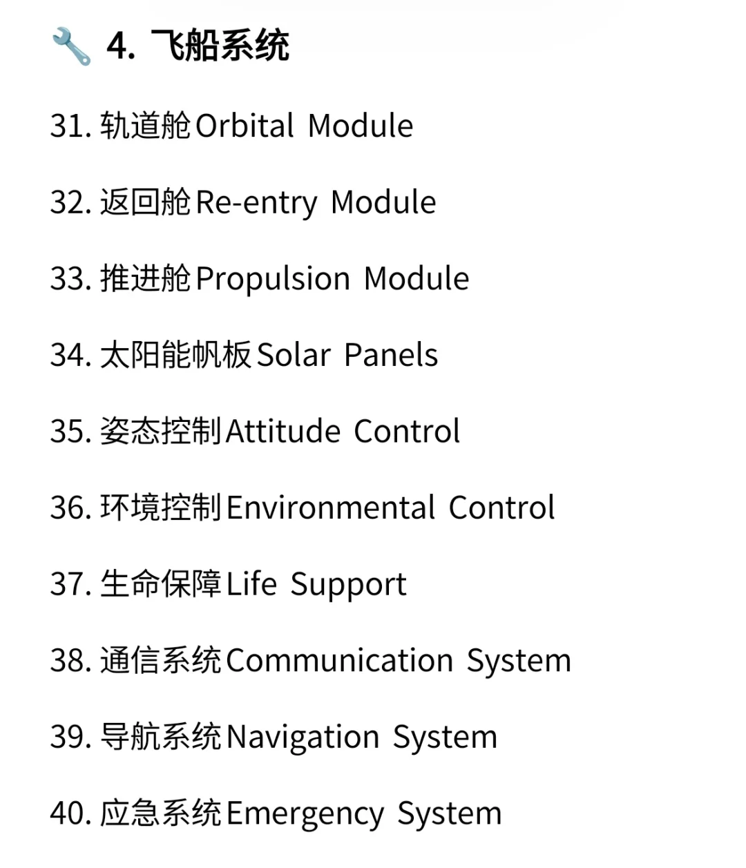 100 个神舟二十一号载人飞船相关单词或短语