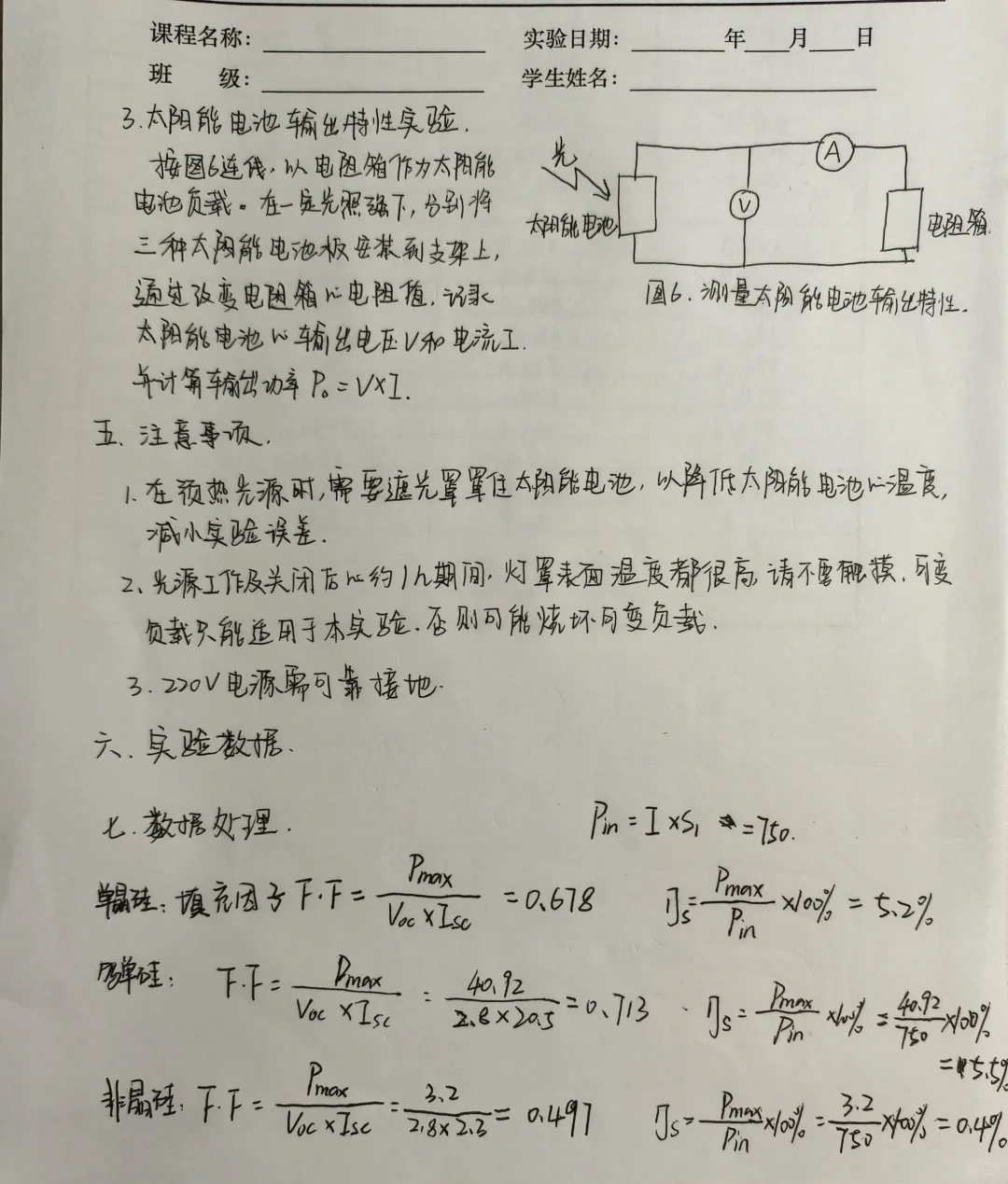 太阳能电池特性