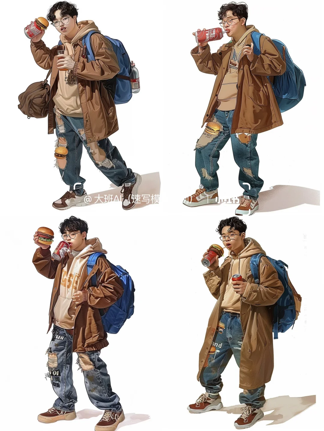 速写素材分享——喝可乐?