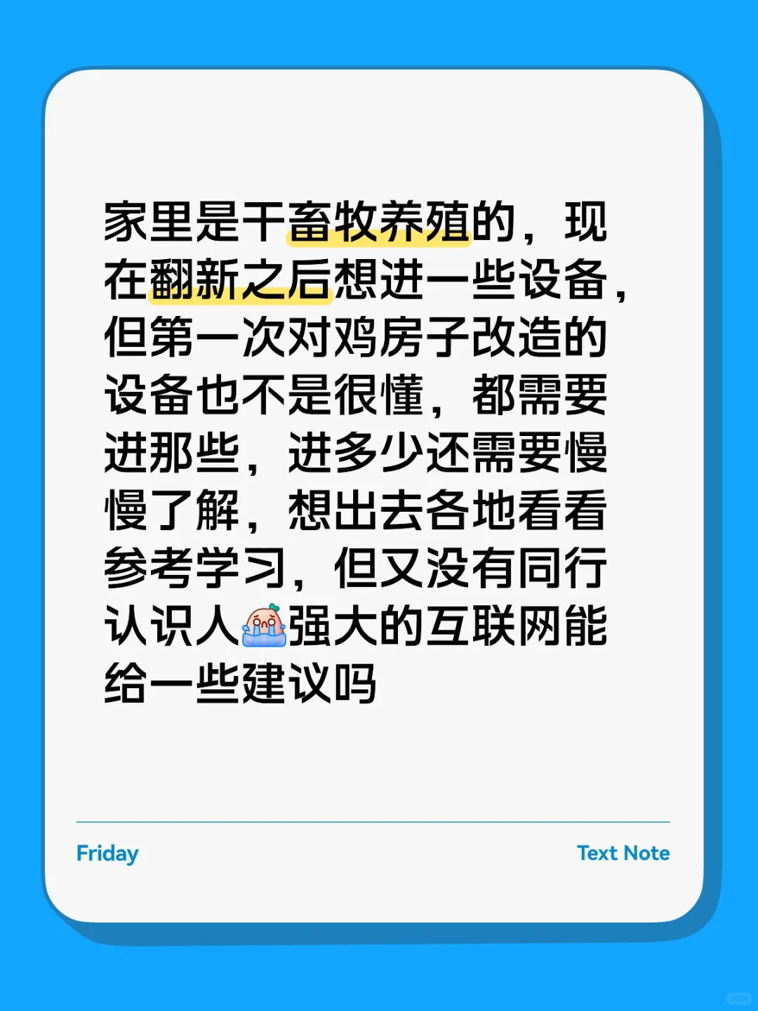 迷茫的养鸡人！