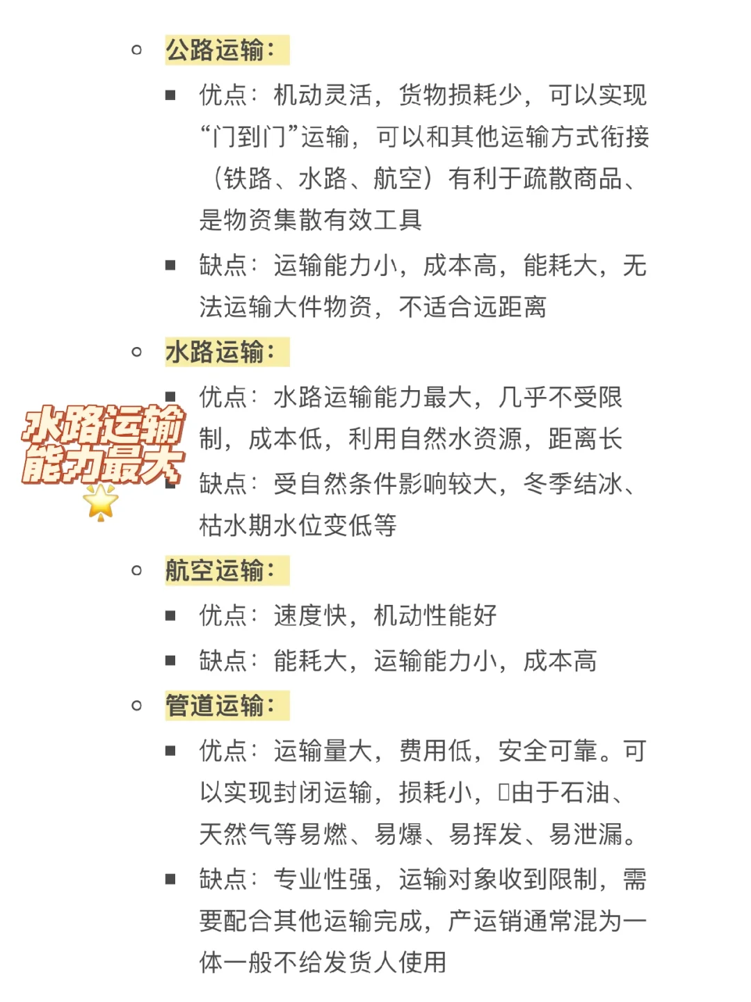 中级工商｜Chap06-4｜运输与配送管理